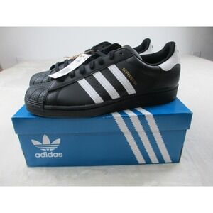 NEW Adidas‎ Superstar Shoes Mens 12 Black White EG4959 Trefoil Sneakers 03